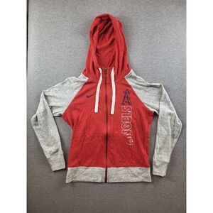 Nike Los Angeles Angels Women's Red In Pocket Gym Vintage Full-Zip Hoodie Sz. M‎